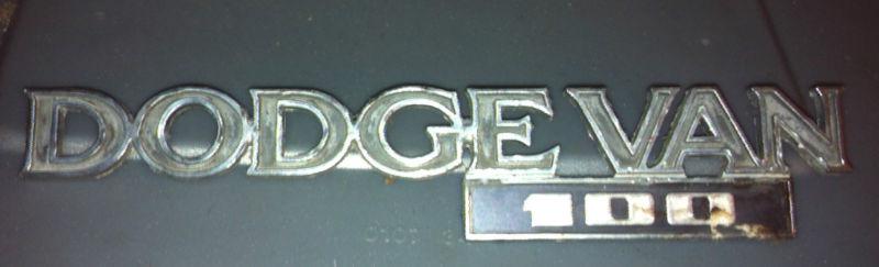 1979 dodge van 100 oem used front fender badge dodge van 100 side trim