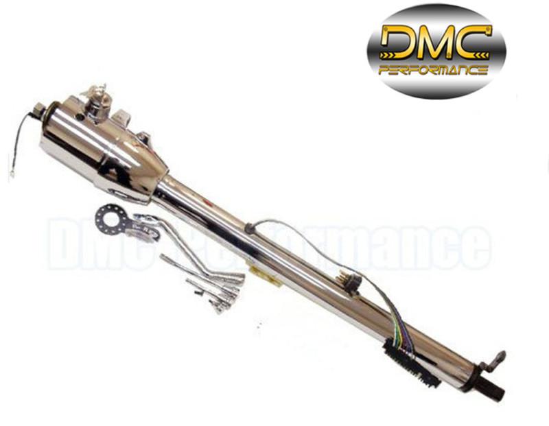 Hot rod chrome tilt  auto automatic style  steering column 28"  gm with key 