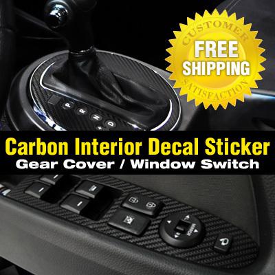 Fit 2011 2012 2013  kia sportage r, carbon interior decal sticker 5pcs