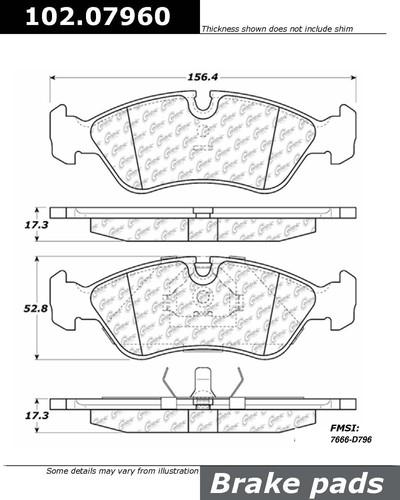 Centric 102.07960 brake pad or shoe, front-c-tek metallic brake pads