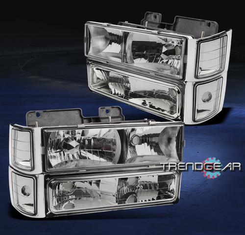 94-99 c/k c10 truck silverado suburban crystal head lights+bumper+corner smoke