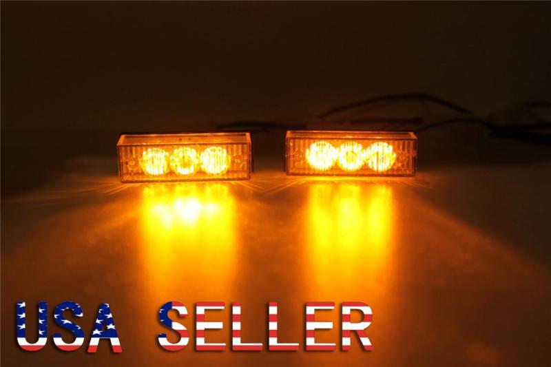 6 led car truck boat strobe emergency flashing light  dash grill amber