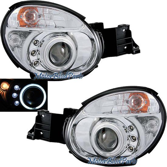 02-03 subaru impreza ccfl halo led projector headlamps headlights chrome