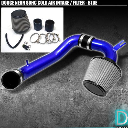 Stainless washable cone filter + cold air intake 95 neon dohc blue aluminum