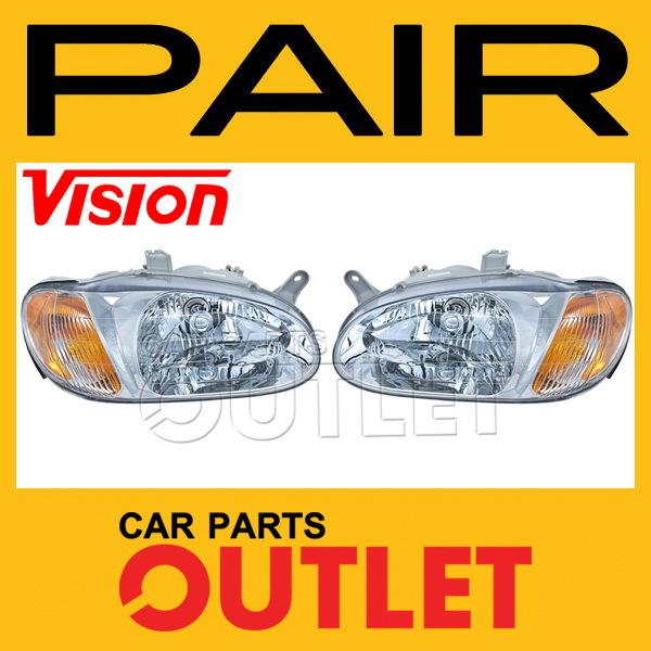 Head light lamp assembly sedan left+right set pair new for 98-02 kia sephia 