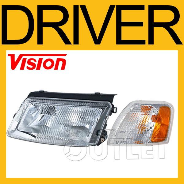 98-01 volkswagen passat head light+white amber corner lamp left driver side new