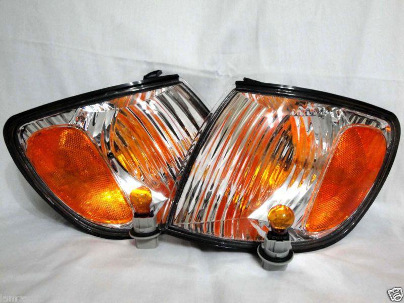 Toyota 01-03 sienna corner turn signal parking light lamp rl h pair w/bulbs new