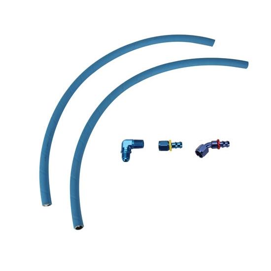 New edelbrock mechanical fuel pump line kit,  aluminum fittings/blue an 8 hose