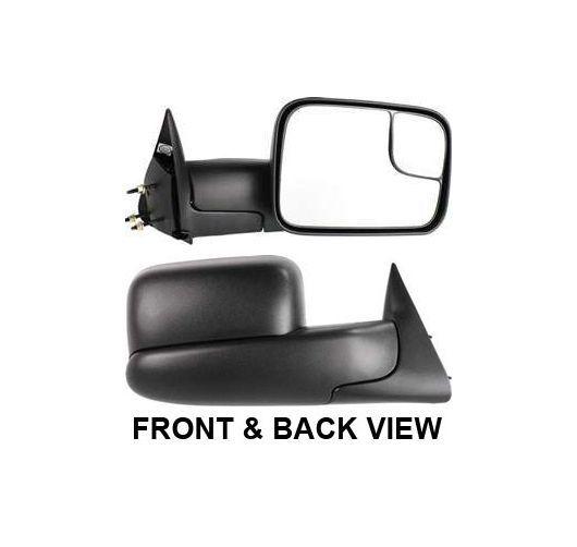 New passenger manual tow towing mirror glass housing 94-02 dodge pickup truck