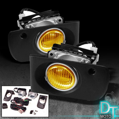 94-97 integra jdm yellow bumper driving fog lights lamps w/switch+harness+bulb