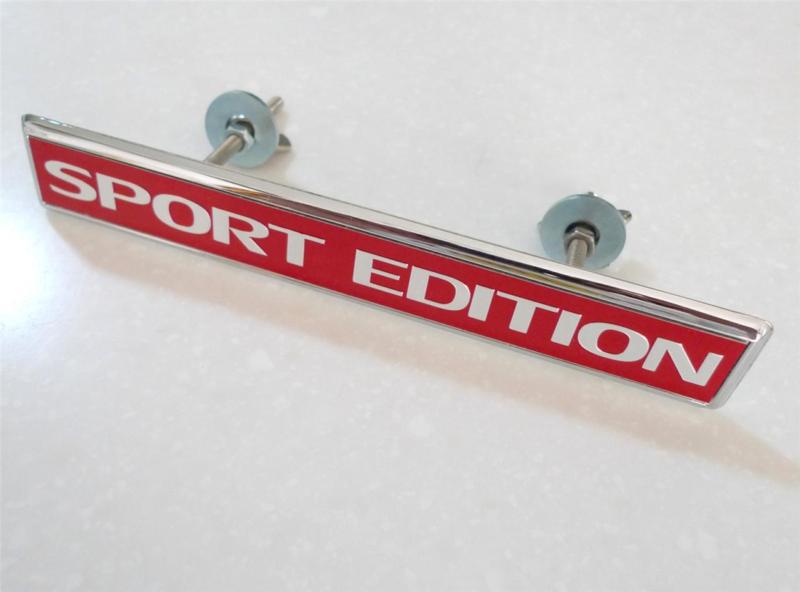 Red sport edition grille badge emblem logo with silver mounting kit