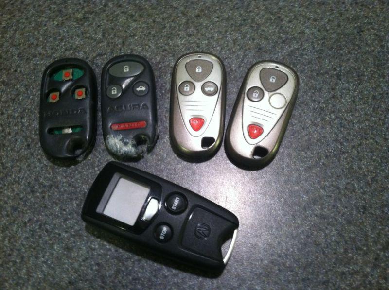 Honda acura remote keyless entry fob lot clicker locksmith resale lot of 5