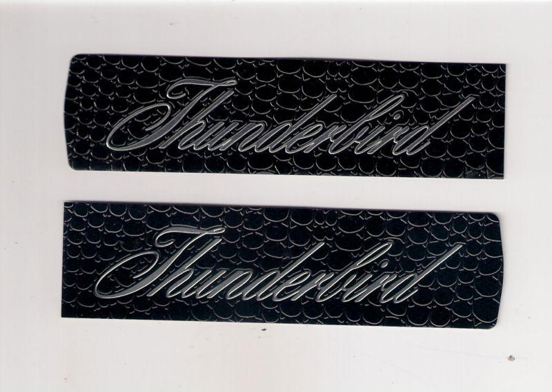 Vintage thunderbird decal lot of 2,black with silver lettering,thunderbird decal