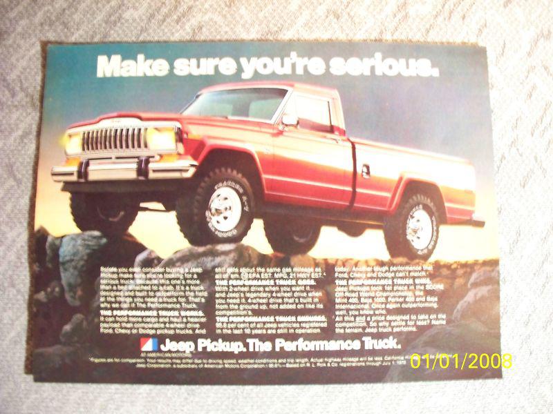 1981 jeep (honcho) pickup truck ad from 5/81! - frame it for a gift or for show!