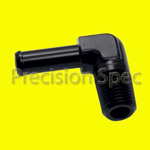 Sell 1 4 NPT MALE To 3 8 10mm 90 DEGREE HOSE BARB BLACK ALUMINIUM 