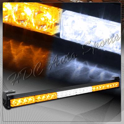 Universal 27" led traffic advisor emergency flash strobe light kit white & amber