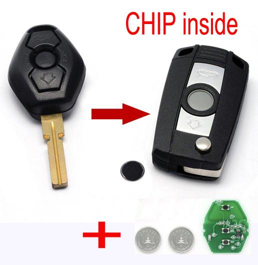 Folding flip remote key fob for bmw 3 5 7 z3 z4 x3 series remote transmitter