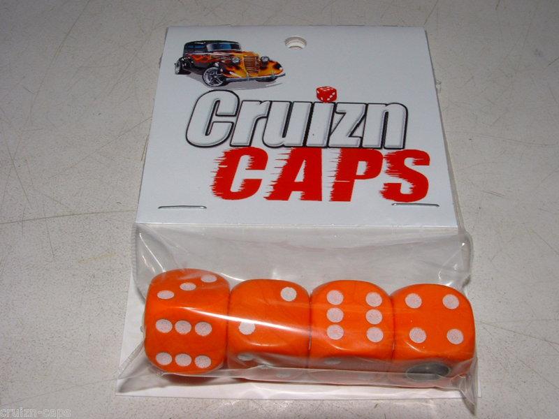 Cruizn caps dice valve caps - orange marble -  nip