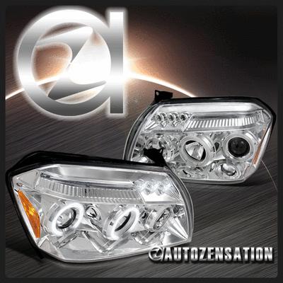 05-07 dodge magnum chrome led drl halo projector headlights