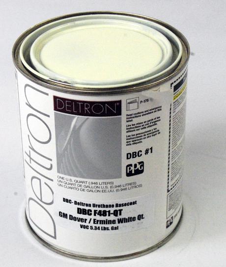 Ppg dbc deltron basecoat gm dover/ermine white quart auto paint