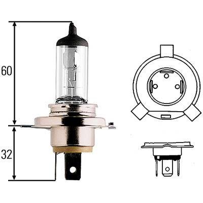 Hella h83160211 bulb halogen hb2 12 v 55/60 watts clear each