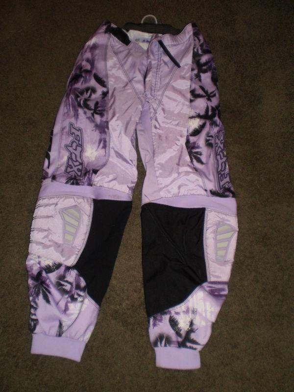 Fox racing womens 5 6 dirt bike motocross riding pants :lilac padded nice