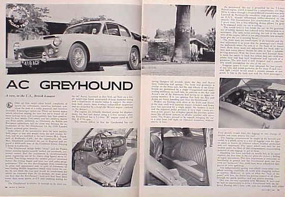 1962 ac greyhound original vintage road test c my store   5+= free shipping