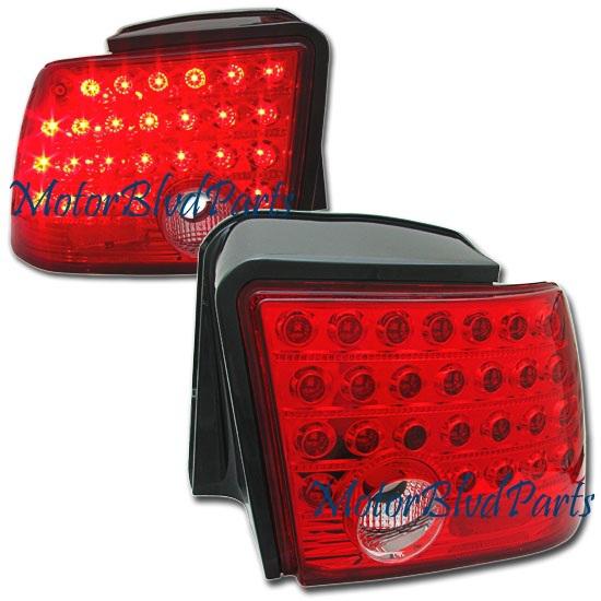 99-04 mustang led tail lights rear stop lamps lens pair