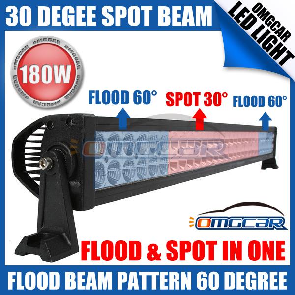 33" 180w led bar light alloy spot flood combo work diving 4wd boat 12v 24v ute