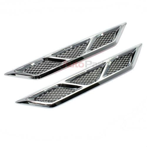 2 universal chrome side fender air flow mesh medium vents for car-auto-truck-suv