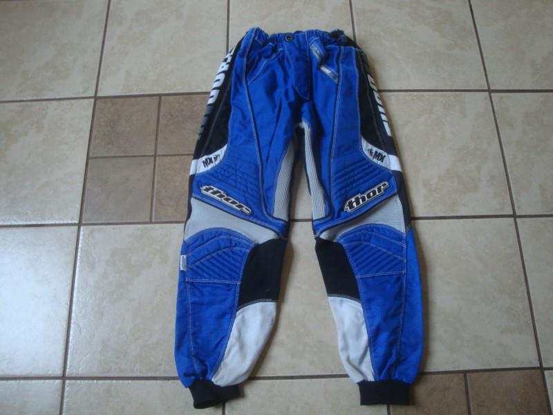 Thor mx phase 4 motocross dirt bike riding racing pants youth 26 blue black wht