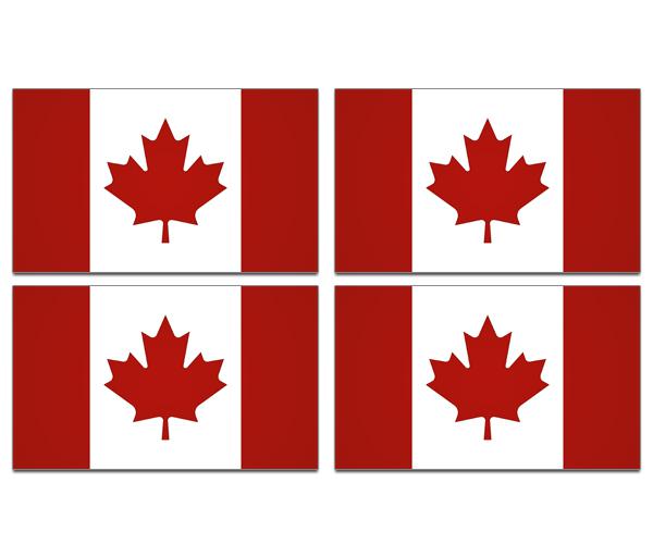 Canada flag decal 3"x1.5" 4 pack canadian vinyl hard hat helmet sticker zu1