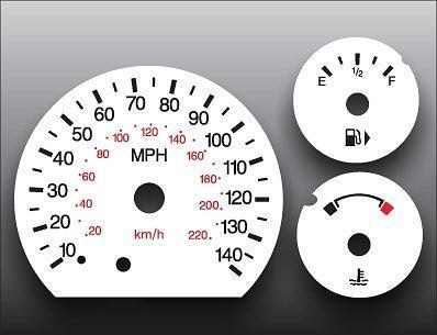 2000-2004 ford focus non tach instrument cluster white face gauges 00-04