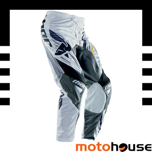 Thor mens phase vented wired pants mx offroad dirt motocross gray white black 