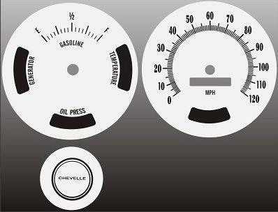 1969 chevrolet chevelle instrument cluster white face gauges 69