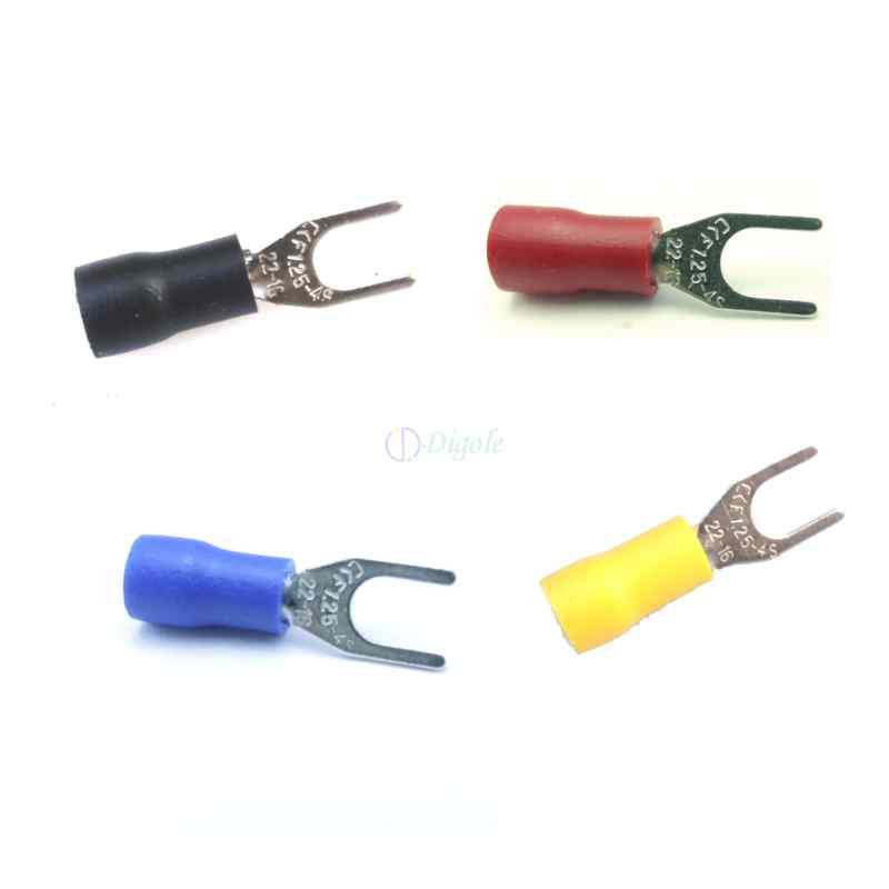 80x color insulated fork spade crimp connector terminals for electrical cable