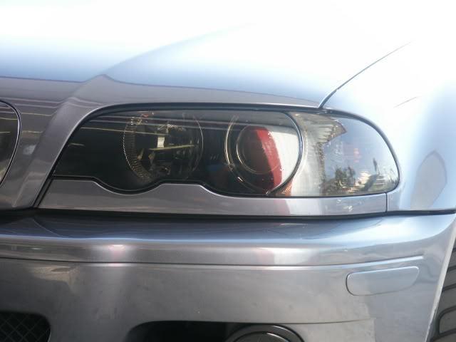 Bmw m3 330 325 smoked head light overlays tint film smoke tinted vinyl