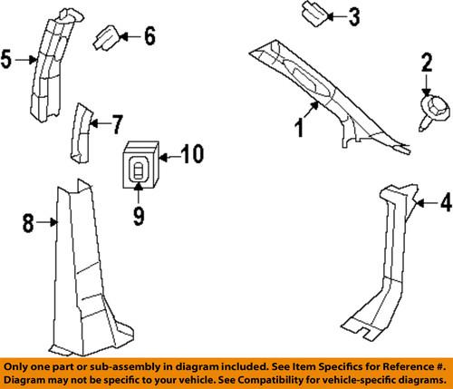 Volkswagen oem 7b0867243es3 interior-upper center pillar trim