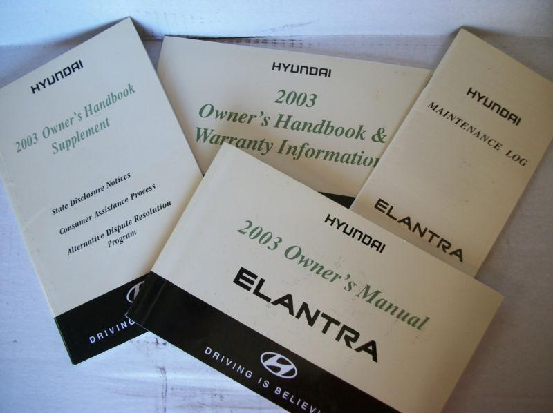 2003 03 hyundai elantra sedan owner owner's manual w/ case 