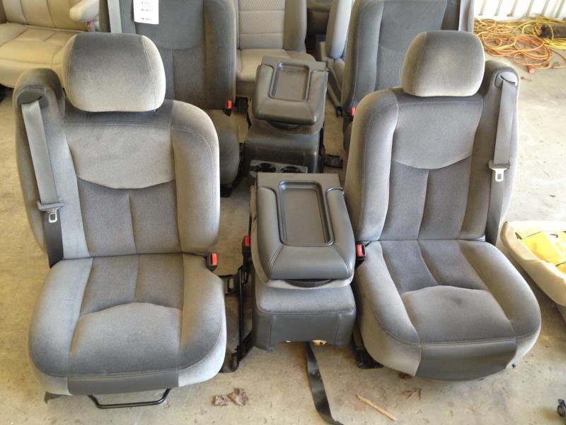 06 gmc sierra 1500 complete seat set gry-69d,cloth,40-20-40 858761