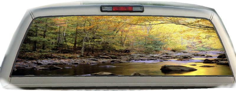 Mountain stream full rear window graphic tint decals