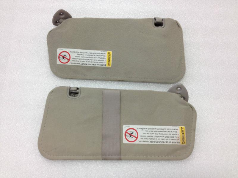 1996 2002 saturn sl1 sl2 sun visor set pair oem w/clip color gray