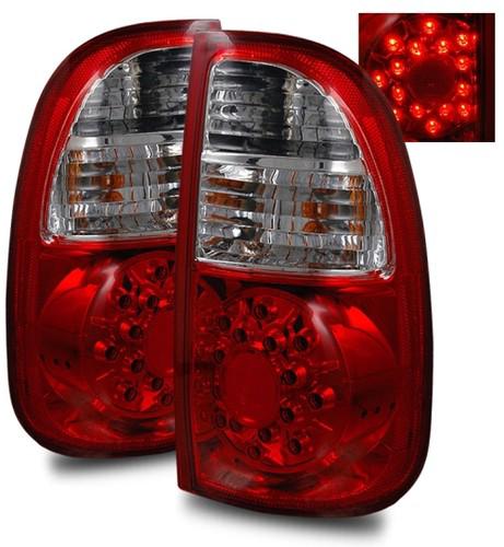 05-06 toyota tundra access cab euro red clear led tail light brake lamp housings