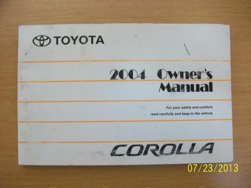 2004  toyota corolla  owners manual 