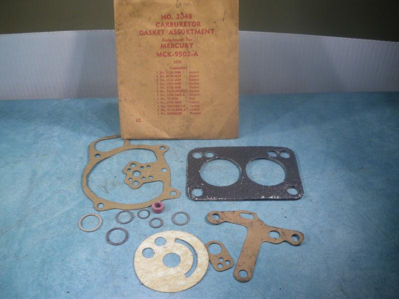 Nos 1952 mercury carburetor gasket assortment no. 2048 mck-9502-a