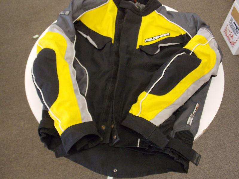 Fieldsheer  motorcycle jacket  size large black yellow gray