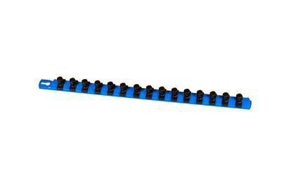 Ernst socket organizer abs plastic blue 1/2"drive holds 15 sockets rail only