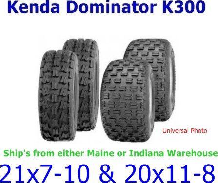 21x7-10 & 20x11-8 kenda dominator k300 atv tires set of 4