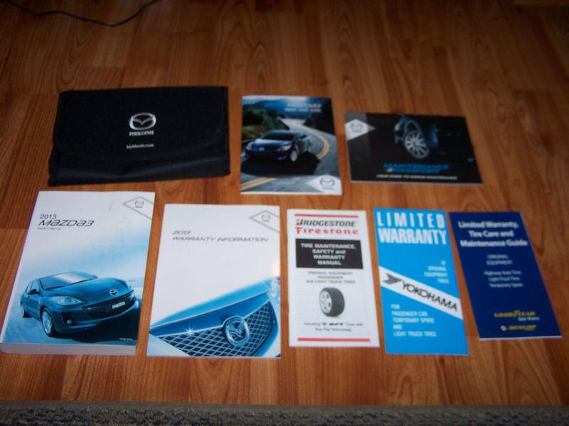 2013 mazda 3 three owners manual set with case free shipping