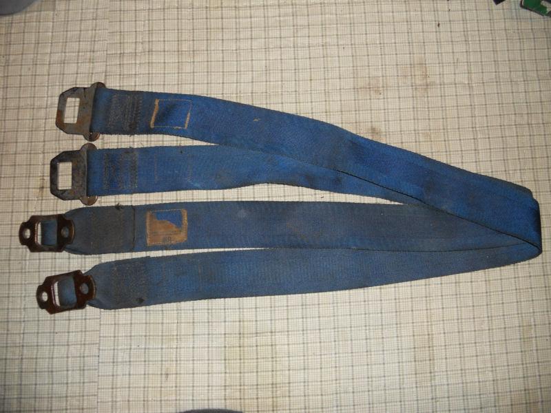 Shoulder harness pair 1969 z28 camaro ss  gm front outer seatbelt  belt blue 